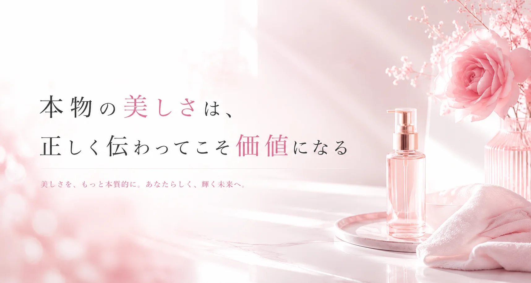 本物の美しさは、正しく伝わってこそ価値になる。— 美しさを、もっと本質的に。あなたらしく、輝く未来へ。